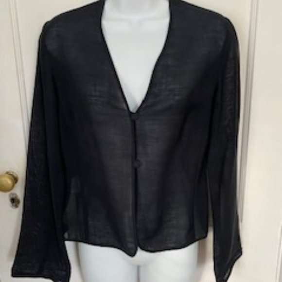 Vestimenta Spa Black Buttoned Top/Jacket/Cardigan, Made in Italy, NWT - Picture 1 of 6